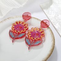 Wholesale Jewelry Geometric Color Matching Sunflower Earrings Nihaojewelry sku image 1