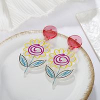 Wholesale Jewelry Geometric Color Matching Sunflower Earrings Nihaojewelry sku image 2
