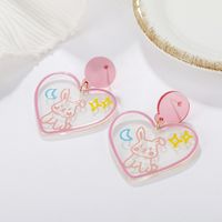 Wholesale Jewelry Cartoon Graffiti Print Animal Star Moon Earrings Nihaojewelry sku image 2