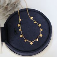 Elegant Classic Style Round Water Droplets Rectangle Stainless Steel Plating 18k Gold Plated Necklace main image 1