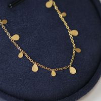 Elegant Classic Style Round Water Droplets Rectangle Stainless Steel Plating 18k Gold Plated Necklace main image 3
