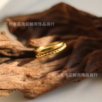 Wholesale Fashion Twist Rotating Wide Titanium Steel 18k Gold Plated Ring Nihaojewelry sku image 13