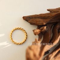 Wholesale Fashion Twist Rotating Wide Titanium Steel 18k Gold Plated Ring Nihaojewelry sku image 1