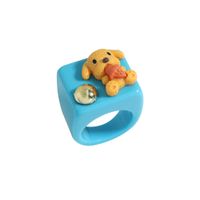 Wholesale Cartoon Bear Resin Candy Color Ring Nihaojewelry sku image 4