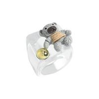 Wholesale Cartoon Bear Resin Candy Color Ring Nihaojewelry sku image 6