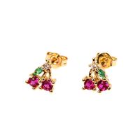 Wholesale Jewelry Cute Fruit Zircon Copper Earrings Nihaojewelry sku image 2