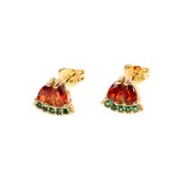 Wholesale Jewelry Cute Fruit Zircon Copper Earrings Nihaojewelry sku image 3