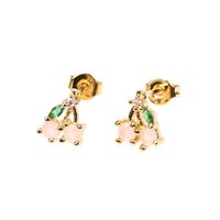 Wholesale Jewelry Cute Fruit Zircon Copper Earrings Nihaojewelry sku image 5