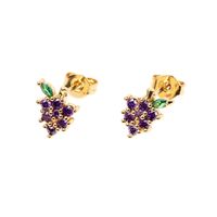 Wholesale Jewelry Cute Fruit Zircon Copper Earrings Nihaojewelry sku image 6