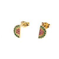 Wholesale Jewelry Cute Fruit Zircon Copper Earrings Nihaojewelry sku image 8