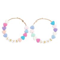 Wholesale Jewelry Simple Color Circle Alloy Resin Earrings Nihaojewelry sku image 1
