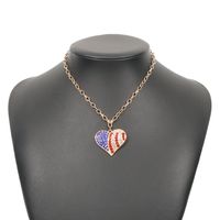 Wholesale Jewelry Punk Style Heart Inlaid Diamond Pendant Necklace Nihaojewelry sku image 1