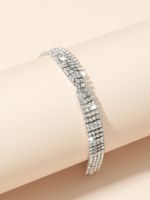 Korean Full Diamond Shiny Multi-row White Diamond Goddess Bracelet main image 3