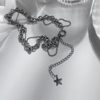 Wholesale Jewelry Thick Chain Star Tassel Pendant Necklace Nihaojewelry sku image 1