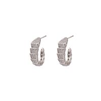 Wholesale Jewelry C-shaped Inlaid Diamond Earrings Nihaojewelry sku image 1