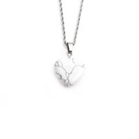 Natural Stone Peach Heart Pendant Fashion Necklaces Wholesale Jewelry Nihaojewelry sku image 2