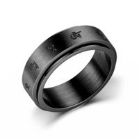 Wholesale Jewelry Stainless Steel Rotating Six-character Mantra Ring Nihaojewelry sku image 1