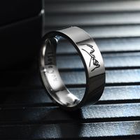 Wholesale New Lettering Hand In Hand Pattern Stainless Steel Couple Ring Nihaojewelry sku image 1