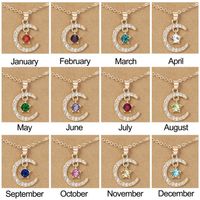 Wholesale Jewelry Birthstone Month Star Pendant Necklace Nihaojewelry main image 6