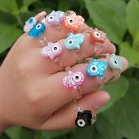 Cute Single-eyed Alien Multi-color Resin Ring Wholesale Jewelry Nihaojewelry main image 6