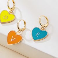 Wholesale Jewelry Multicolor Heart-shaped Letter Love Letter Earrings Nihaojewelry main image 3