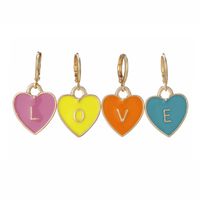 Vente En Gros Bijoux Lettre En Forme De Coeur Multicolore Boucles D&#39;oreilles Lettre Love Nihaojewelry main image 6