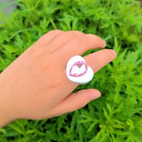 Wholesale Jewelry Geometric Resin Heart-shaped Ring Nihaojewelry main image 4