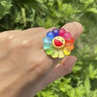 Wholesale Jewelry Daisy Flower Color Smiley Resin Ring Nihaojewelry main image 1