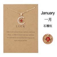 Wholesale Jewelry Birthstone Month Star Pendant Necklace Nihaojewelry sku image 1