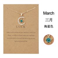 Wholesale Jewelry Birthstone Month Star Pendant Necklace Nihaojewelry sku image 3