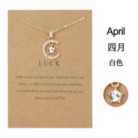 Wholesale Jewelry Birthstone Month Star Pendant Necklace Nihaojewelry sku image 4