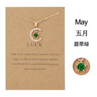 Wholesale Jewelry Birthstone Month Star Pendant Necklace Nihaojewelry sku image 5