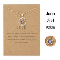 Wholesale Jewelry Birthstone Month Star Pendant Necklace Nihaojewelry sku image 6