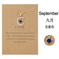 Wholesale Jewelry Birthstone Month Star Pendant Necklace Nihaojewelry sku image 9