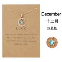 Wholesale Jewelry Birthstone Month Star Pendant Necklace Nihaojewelry sku image 11