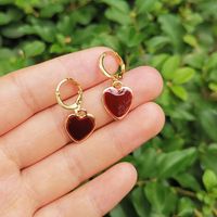 Wholesale Jewelry Heart Flower Tai Chi Oil Dripping Earrings Nihaojewelry sku image 10