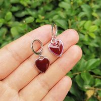 Wholesale Jewelry Heart Flower Tai Chi Oil Dripping Earrings Nihaojewelry sku image 8