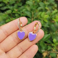 Wholesale Jewelry Heart Flower Tai Chi Oil Dripping Earrings Nihaojewelry sku image 19