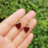 Wholesale Jewelry Heart Flower Tai Chi Oil Dripping Earrings Nihaojewelry sku image 21