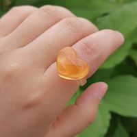 Candy Color Transparent Heart Shape Simple Ring Wholesale Jewelry Nihaojewelry sku image 2