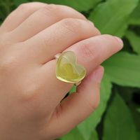 Candy Color Transparent Heart Shape Simple Ring Wholesale Jewelry Nihaojewelry sku image 4