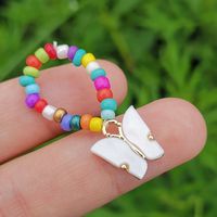 Wholesale Jewelry Rice Bead Elastic Butterfly Ring Nihaojewelry sku image 6