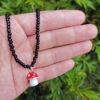 Cute Mushroom Pendant Color Rice Bead Necklace Wholesale Jewelry Nihaojewelry sku image 3
