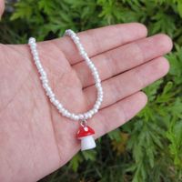 Cute Mushroom Pendant Color Rice Bead Necklace Wholesale Jewelry Nihaojewelry sku image 4