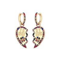 Joyas Al Por Mayor Pendientes De Aleación De Corazón De Empalme De Dos Pétalos Retro Nihaojewelry sku image 1