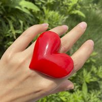Wholesale Jewelry Solid Color Heart Resin Ring Nihaojewelry sku image 1