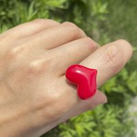 Wholesale Jewelry Solid Color Heart Resin Ring Nihaojewelry sku image 2