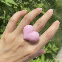 Wholesale Jewelry Solid Color Heart Resin Ring Nihaojewelry sku image 4