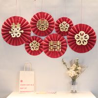 Wholesale Origami Pearl Red Paper Flower Fan Wedding Room Decoration Nihaojewelry main image 1