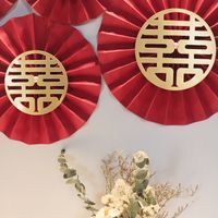Wholesale Origami Pearl Red Paper Flower Fan Wedding Room Decoration Nihaojewelry main image 3